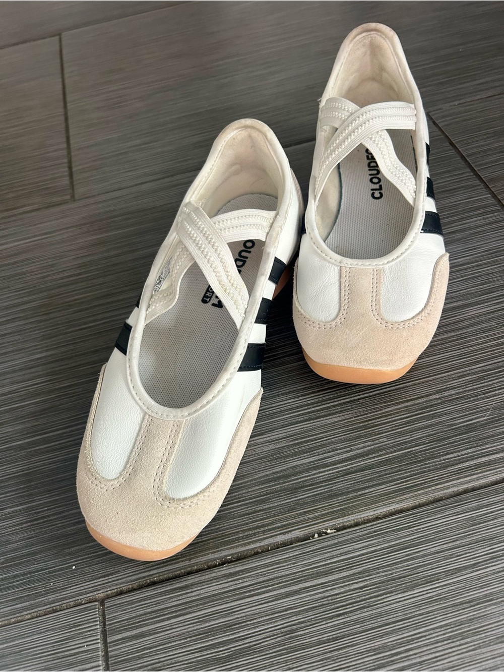 adidas Women's White Beige Mary Jane Sneakers